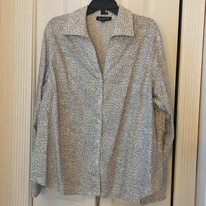 Jones New York scribble print button-up